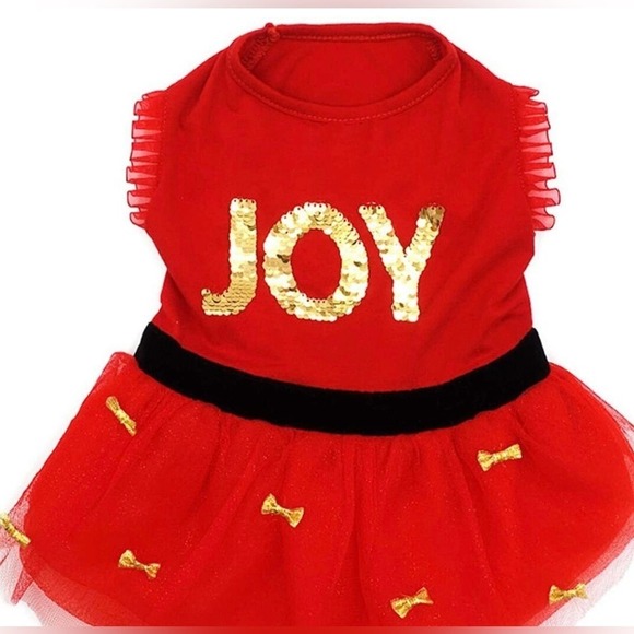 NEW Red Joy Sequin Size Large
Christmas Dog Dress Tutu Holiday - Picture 2 of 5